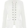 Women's Open Front Long Sleeves Work Blazer Casual Buttons Jacket Suit
