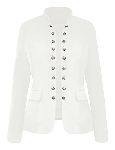Women's Open Front Long Sleeves Work Blazer Casual Buttons Jacket Suit