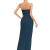 Women's Strapless Maxi Dress Side Slit Tube Top Bodycon Dresses Sleeveless Off Shoulder Backless Cocktail Dress 295