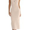 Knitted Dresses Twisted Front Bodycon Dress with Back Slit