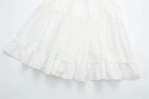 Women's Summer White Sexy Dress Strapless Sleeveless High Waist Slim Fit A-Line Party Club Dresses