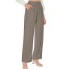 Women's High Waisted Work Pants Pleated Office Casual Straight Leg Dress Pants Trousers with Pockets