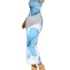 Women's Floral Strapless Bodycon Maxi Dress Summer Tube Top Dresses