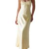 Satin Spaghetti Strap Backless Ruched Twist Cocktail Dresses for Women Silk Open Back Cut Out Midi Dress Wedding Guest