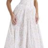 Women's Casual Bohemian Floral Printed Strapless Backless Beach Party A-Line Flowy Long Maxi Dress Summer