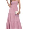 Women's Summer Maxi Dress Casual Boho Sleeveless Strapless Smocked Tiered Long Sun Dresses