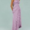 Women Chic Pleated Halter Neck Long Strapless Lotus Edge Vacation Maxi Dress