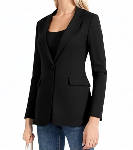 Womens Long Sleeve Blazers Business Casual Solid Lightweight Suit Jacket Office Blazer