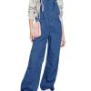 Womens Baggy Denim Overalls Loose Fit Lantern Jogger Leg Jean Jumpsuit with Pockets