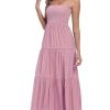 Women's Summer Maxi Dress Casual Boho Sleeveless Strapless Smocked Tiered Long Sun Dresses