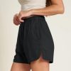 Womens Summer Cotton Shorts Casual Elastic High Waisted Pleated Cute Trendy Comfy Beach Pants