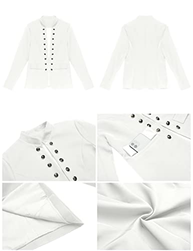 Women's Open Front Long Sleeves Work Blazer Casual Buttons Jacket Suit