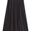 Women's Black Sleeveless Strapless Embroidery Slim Fit Dress Casual Summer Beach Vacation Dresses