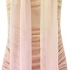 Women's Gradient Tie Dye Halter Scarf Dress Strapless Backless Ruched Summer Party Bodycon Dresses