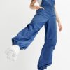 Womens Baggy Denim Overalls Loose Fit Lantern Jogger Leg Jean Jumpsuit with Pockets