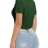 Womens Short Sleeve Crop Tops Summer Fitted Ribbed Knit Tee Shirts Trendy Casual Y2k Going Out Shirts