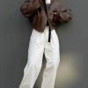 Womens Faux Leather Bomber Jackets Baseball Collar Zip Up Cropped Biker Coat with Pockets