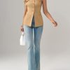 31O8mYvSYL.jpg Womens Strapless Blazer Vest Summer Sleeveless Fitted Tube Tops Trendy Button Down Work Suit Tops