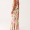 Women Strapless Floral Dress with Sarf Mesh Tube Maxi Dress Summer Cocktail Wedding Guest