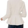 Elegant Women Blazer Business Work Office Peplum Hem Jacket Open Front Herringbone Coats