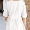 Womens Summer Babydoll Tops Oversized Short Sleeve Crewneck T Shirts Peplum Casual Loose Blouse