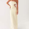 Cut Out Maxi Tube Dresses for Women Sexy Y2k Strapless Backless Bodycon Long Dress Summer Sleeveless Hollow Sundress