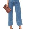 Womens Baggy Wide Leg Cropped Jeans Casual High Waisted Loose Vintage Denim Pants with Pockets