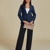 Dressy Blazers for Women Button Long Sleeve Lapel Business Casual Outfits Office Work Suit Blazer with Pockets