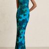 Womens Summer Printed Tube Maxi Dress Strapless Bodycon Sleeveless Night Out Long Dresses