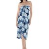 Matchable Couple Hawaiian Luau Shirt or Butterfly Dress in Pacific Palm Navy