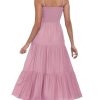 Women's Summer Maxi Dress Casual Boho Sleeveless Strapless Smocked Tiered Long Sun Dresses