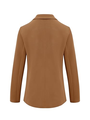 Womens Blazers Open Front Long Sleeve Suit Jackets Business Casual Outfits Brown