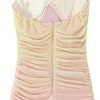 Women's Gradient Tie Dye Halter Scarf Dress Strapless Backless Ruched Summer Party Bodycon Dresses