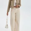 Womens Cropped Tweed Blazer Collarless Button Down Bomber Jacket Business Casual Fall Outfits