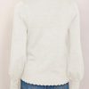 Womens Crew Neck Long Sleeve Sweater Trendy Casual Scallop Trim Fall Knit Lightweight Pullover Tops
