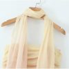 Women's Gradient Tie Dye Halter Scarf Dress Strapless Backless Ruched Summer Party Bodycon Dresses