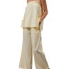 Women Summer Outfits 2 Piece Set Strapless Tube Top and Wide Leg Pants lounge Set Relaxed Off Shoulder Top Pants Set