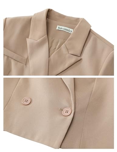 Cropped Blazers for Women Business Casual Open Front Long Sleeve Suit Jacket Trendy Oversized Work Office Blazer