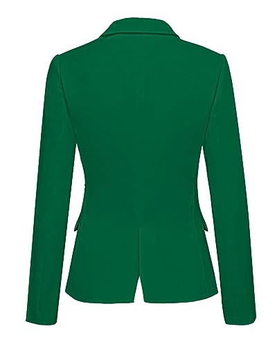 Womens Notched Lapel Pockets Button Work Office Blazer Jacket Suit