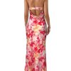 Women's Floral Cut Out Backless Strapless Tube Dress Summer Vacation Maxi Dresses