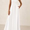 Women's Smocked Maxi Dresses 2025 Summer Beach Sundress Casual Spaghetti Strap Swing A Line Long Flowy Dress