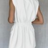 Women's Work Casual Sleeveless Blazer Vest Fashion Open Front Lapel Elastic Waist Blazer Jackets with Pockets