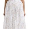 Women's Casual Bohemian Floral Printed Strapless Backless Beach Party A-Line Flowy Long Maxi Dress Summer