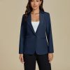 Dressy Blazers for Women Button Long Sleeve Lapel Business Casual Outfits Office Work Suit Blazer with Pockets