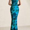 Womens Summer Printed Tube Maxi Dress Strapless Bodycon Sleeveless Night Out Long Dresses