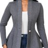 Women Casual Blazers Button Knit Lightweight Business Cardigan Jackets Blazer for Work