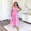 Womens Summer Floral Maxi Dress Smocked Tie Shoulder Boho Sleeveless Ruffle Tiered Casual Beach Dresses