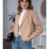 Cropped Blazers for Women Business Casual Open Front Long Sleeve Suit Jacket Trendy Oversized Work Office Blazer