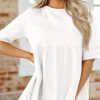 Womens Summer Babydoll Tops Oversized Short Sleeve Crewneck T Shirts Peplum Casual Loose Blouse