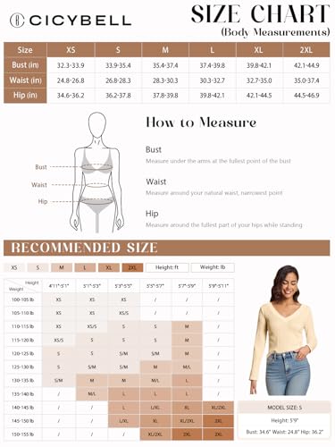 Womens Long Sleeve Tops Trendy V Neck Ribbed Lightweight Shirts Dressy Casual Loose Fit Blouses
